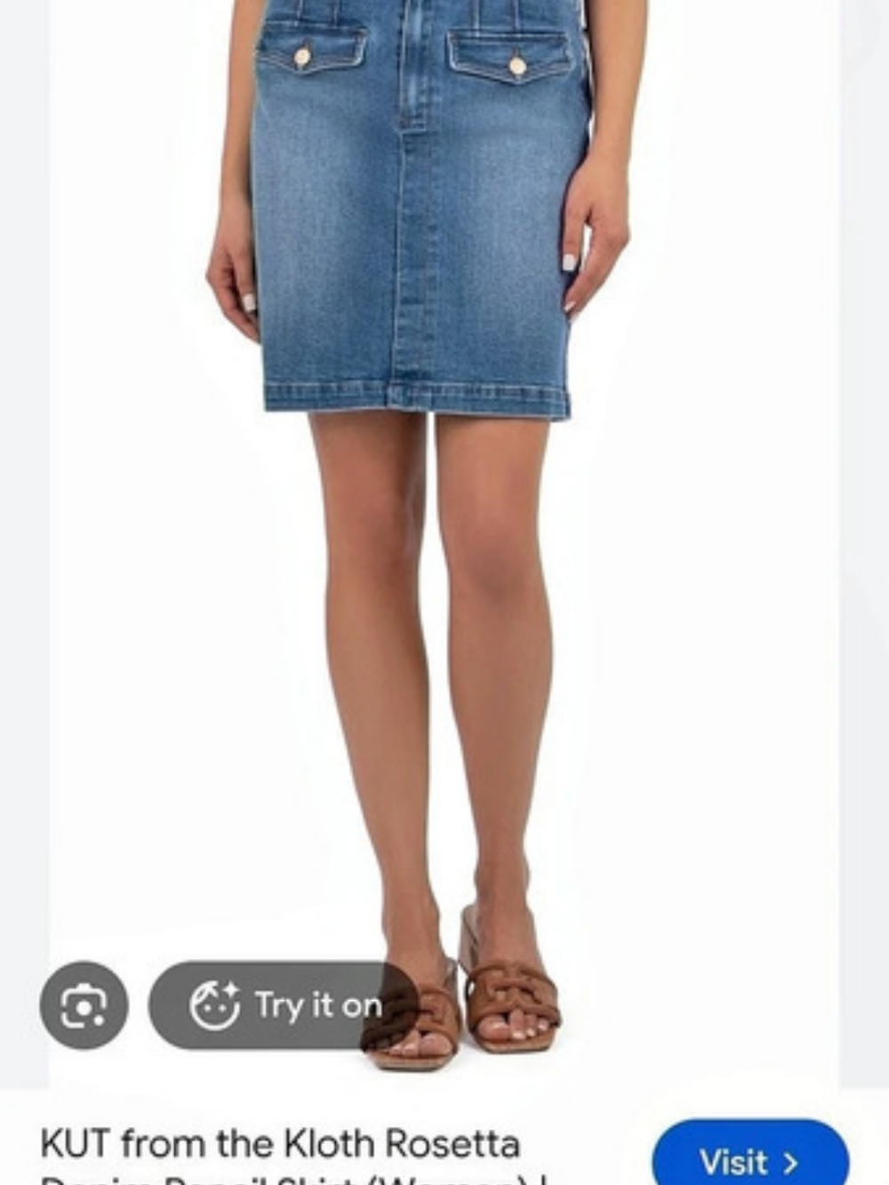 KUT from the Kloth Rosetta Denim Pencil Skirt Blue Size 2